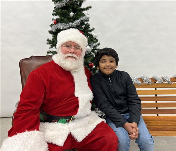 Santa with student